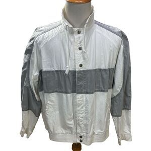 INC International Concepts Size XL Mens Cotton White Gray Snap Closure Vintage